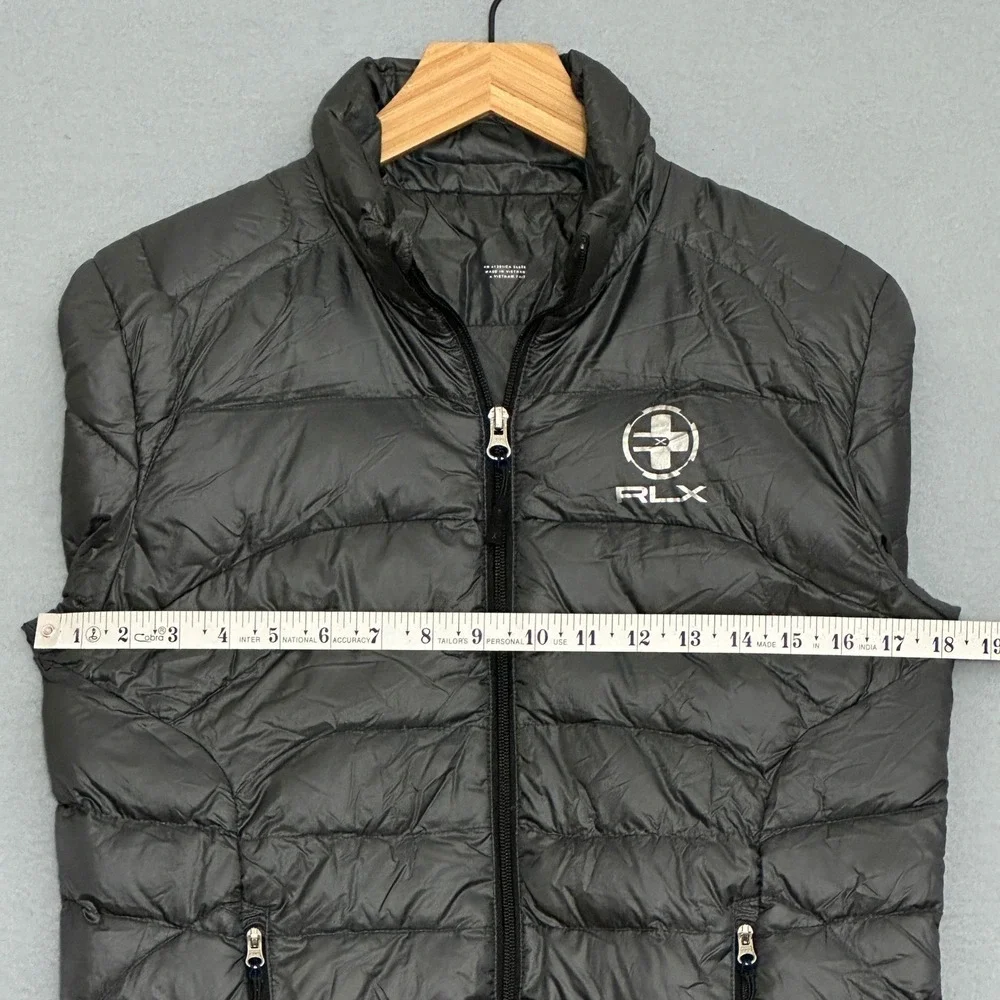 RLX Ralph Lauren Boy Jacket M Gray Down Puffer Lightweight Packable Outdoors